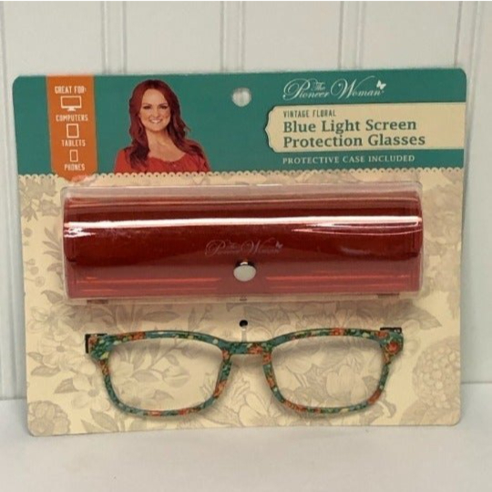 Pioneer Woman Vintage Floral Blue Light Blocking Protection Glasses W/Case New